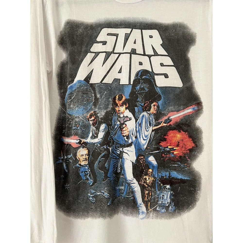 Star Wars Jedi Long Sleeve White Graphic T-Shirt Boys Size Small - Picture 3 of 4